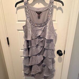 Signature by Robbie Bee silver Ruffle Dress
